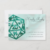 RPG Dice | Emerald Fantasy tafelblad Retro Gamer RSVP Kaartje (Voorkant)