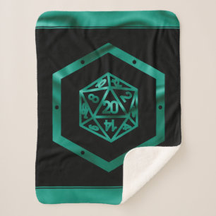 RPG Dice   Emerald Fantasy tafelblad Retro Gamer Sherpa Deken