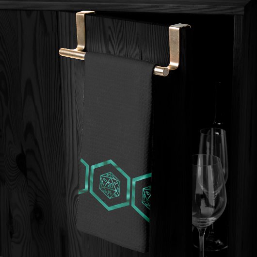 RPG Dice | Emerald Fantasy tafelblad Retro Gamer Theedoek