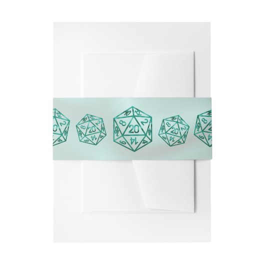 RPG Dice | Emerald Fantasy tafelblad Retro Gamer Uitnodigingen Wikkel (Voorkant Voorbeeld)