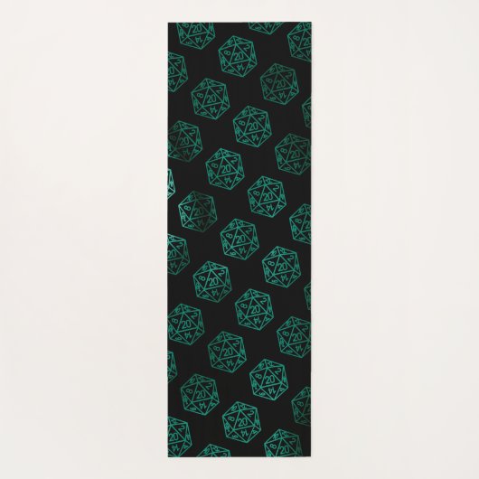 RPG Dice | Emerald Fantasy tafelblad Retro Gamer Yogamat (Achterkant)