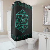 RPG Dice | Emerald Green Fantasy tafelblad gamer Douchegordijn (In situ)