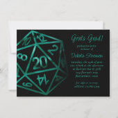 RPG Dice | Emerald Tabletop Retro Gamer Afstuderen Kaart (Voorkant)