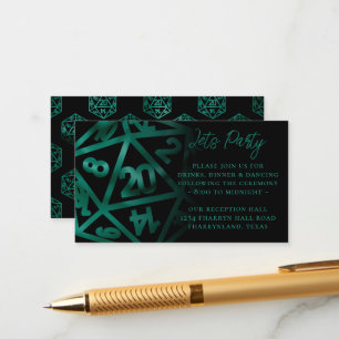 RPG Dice Emerald Tabletop Retro Gamer Receptie Informatiekaartje