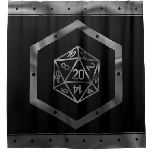 RPG Dice | Fantasy Old School Tafelblad Retro Game Douchegordijn (Voorkant)