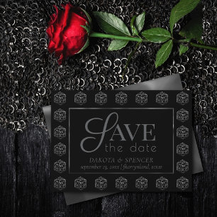 RPG Dice Fantasy Old School Tafelblad Retro Game Save The Date