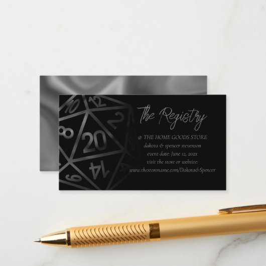 RPG Dice | Fantasy Retro Tafelblad Gamer Registry Informatiekaartje (Voorkant / Achterkant in situ)