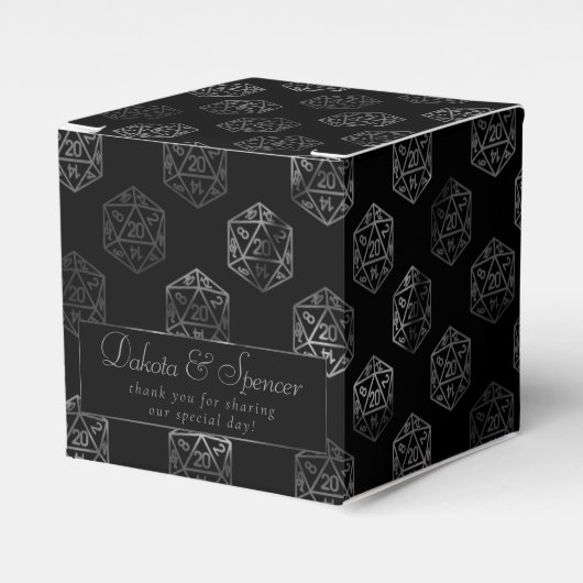 RPG Dice | Fantasy Retro Tafelblad PnP Gamer Custo Bedankdoosjes (Voorkant Zijde)