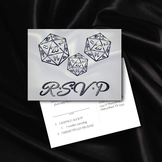 RPG Dice | Fantasy Tabletop Gamer Dice Event RSVP Uitnodiging Briefkaart