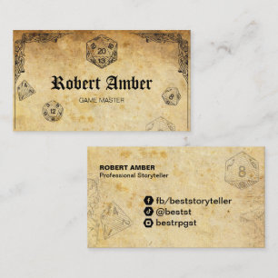 RPG Dice GM visitekaartje