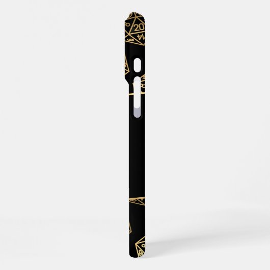 RPG Dice | Gold Fantasy Old School tafelblad gamer iPhone Hoesje (Linkerkant)