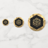 RPG Dice | Gold Fantasy Retro Tafelblad PnP Gamer Confetti (Voorkanten)