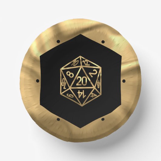 RPG Dice | Gold Fantasy Retro Tafelblad PnP Gamer Papieren Kommen (Voorkant)