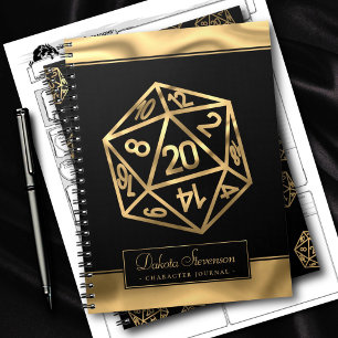 RPG Dice Gold Fantasy Tabletop Gamer-personage Notitieboek
