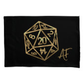 RPG Dice | Gold Fantasy Tabletop Retro PnP Gamer Kussensloop (Voorkant)