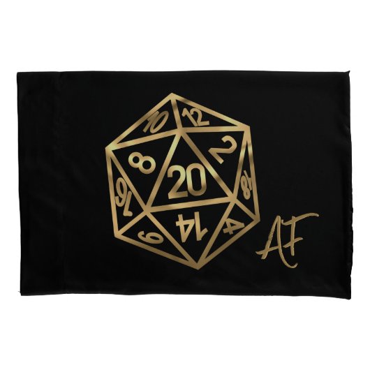 RPG Dice | Gold Fantasy Tabletop Retro PnP Gamer Kussensloop (Voorkant)