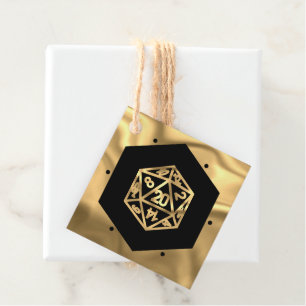 RPG Dice   Gold Fantasy Tafelblad PnP Gamer Custom Bedankjes Labels