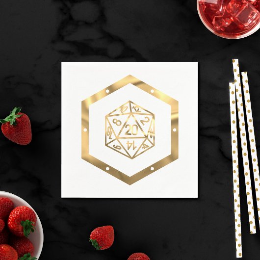 RPG Dice | Gold Old School Tafelblad PnP Roleplaye Servet