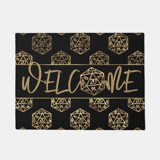RPG Dice | Gold Retro Tafelblad Rollenspeler Welko Deurmat (Voorkant)
