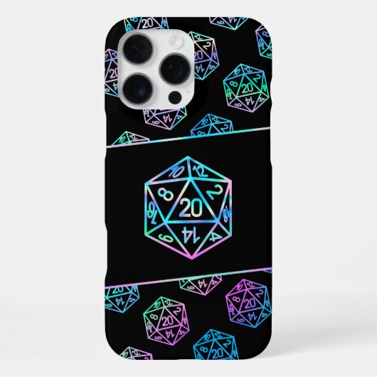 RPG Dice | Holo Fantasy Retro Tafelblad PnP Gamer iPhone Hoesje (Achterkant)