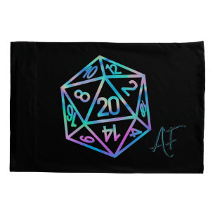 RPG Dice Holo Fantasy Retro Tafelblad PnP Gamer Kussensloop