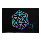 RPG Dice | Holo Fantasy Retro Tafelblad PnP Gamer Kussensloop (Voorkant)