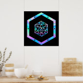 RPG Dice | Holo Fantasy Retro Tafelblad PnP Gamer Poster (Keuken)