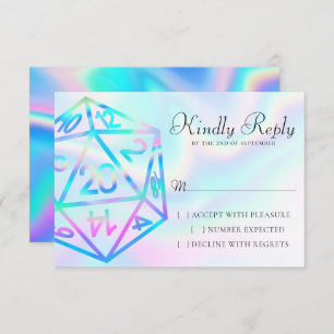 RPG Dice Holo Fantasy Retro Tafelblad PnP Gamer RSVP Kaartje