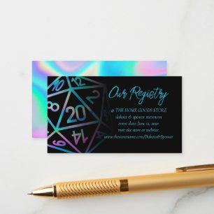 RPG Dice Holo Fantasy Tafelblad Gamer Registry Informatiekaartje