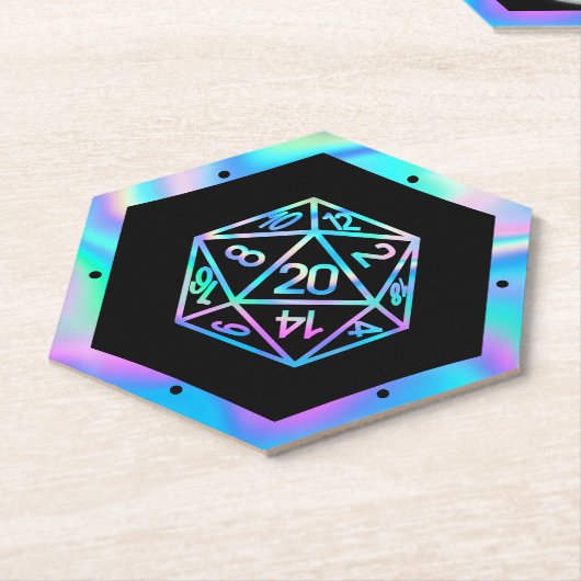 RPG Dice | Holo Old School Tafelblad PnP Roleplaye Kartonnen Onderzetters (Schuin)