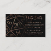 RPG Dice | Koper Fantasy Tafelblad Gamer Receptie Informatiekaartje (Voorkant)