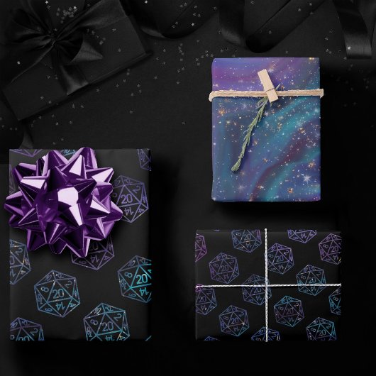 RPG Dice | Nebula Fantasy Retro Tabletop PnP Gamer Inpakpapier Vel