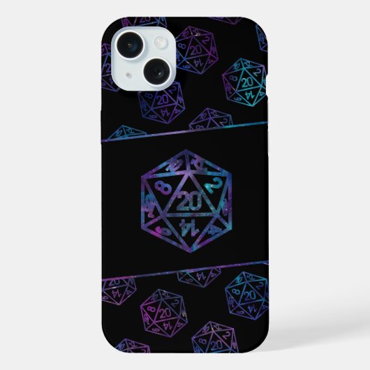 RPG Dice | Nebula Fantasy Retro Tabletop PnP Gamer iPhone Hoesje (Achterkant)