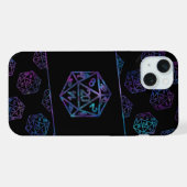 RPG Dice | Nebula Fantasy Retro Tabletop PnP Gamer iPhone Hoesje (Achterkant horizontaal)