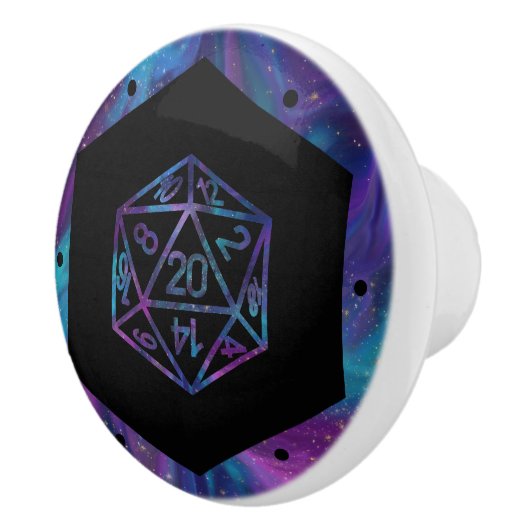 RPG Dice | Nebula Fantasy Retro Tabletop PnP Gamer Keramische Knop (Rechts)