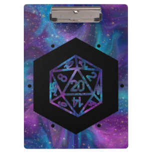 RPG Dice Nebula Fantasy Retro Tabletop PnP Gamer Klembord