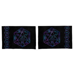 RPG Dice Nebula Fantasy Retro Tabletop PnP Gamer Kussensloop