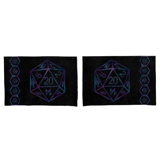 RPG Dice | Nebula Fantasy Retro Tabletop PnP Gamer Kussensloop (Voorkant-Set)