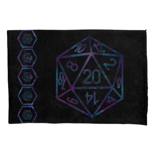 RPG Dice | Nebula Fantasy Retro Tabletop PnP Gamer Kussensloop (Voorkant-Links)