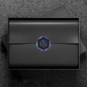 RPG Dice Nebula Fantasy Retro Tabletop PnP Gamer Ronde Sticker