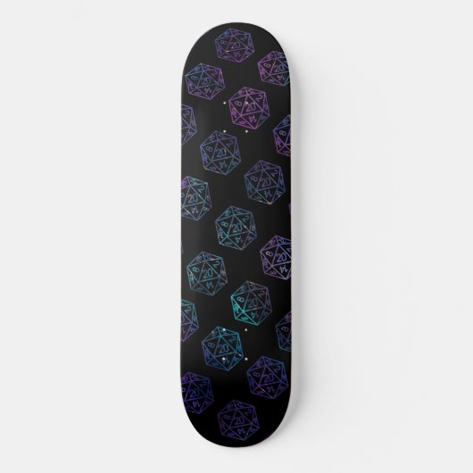 RPG Dice | Nebula Fantasy Retro Tabletop PnP Gamer Skateboard (Voorkant)