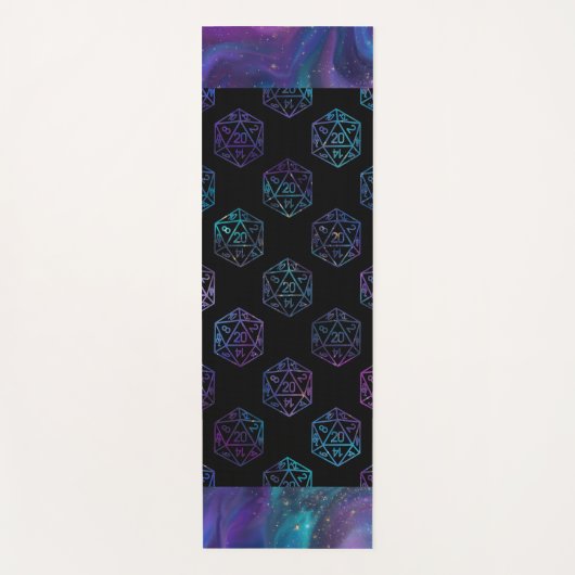 RPG Dice | Nebula Fantasy Retro Tabletop PnP Gamer Yogamat (Voorkant)