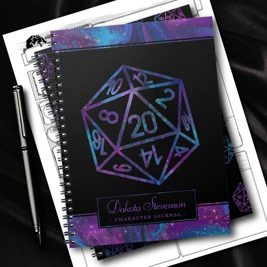 RPG Dice | Nebula Fantasy Tabletop Gamer-personage Notitieboek