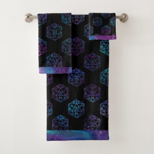 RPG Dice Nebula Fantasy Tabletop Retro PnP Gamer Bad Handdoek