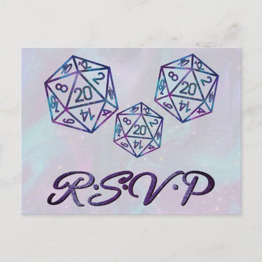 RPG Dice | Nebula Fantasy Tafelblad Gamer Meal RSV Uitnodiging Briefkaart (Voorkant)