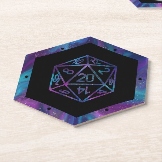 RPG Dice | Nebula Old School Tafelblad Roleplayer Kartonnen Onderzetters (Schuin)