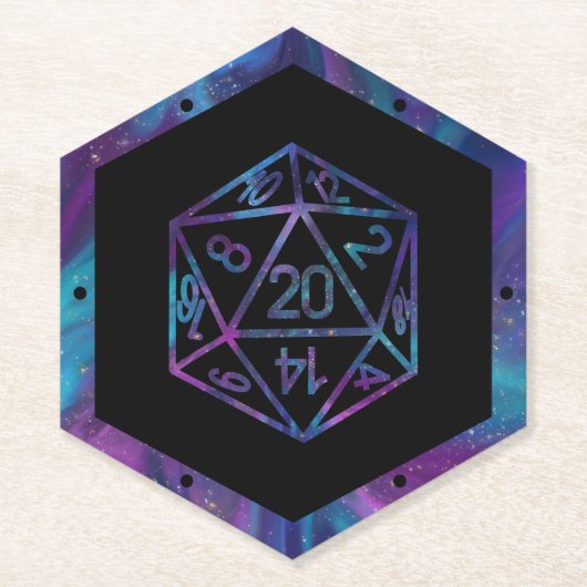 RPG Dice | Nebula Old School Tafelblad Roleplayer Kartonnen Onderzetters (Voorkant)