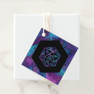 RPG Dice Nebula Retro Tafelblad Gamer Bedankt Bedankjes Labels