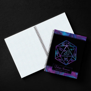 RPG Dice Nebula Tabletop PnP Gamer Graph Paper Notitieboek