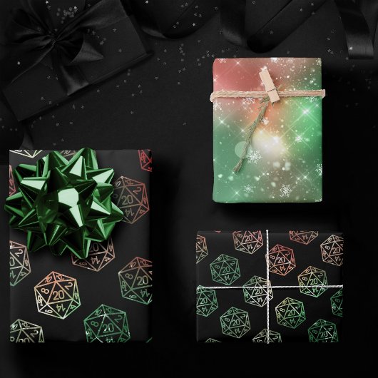 RPG Dice | XMAS Fantasy Retro Tafelblad PnP Gamer Inpakpapier Vel